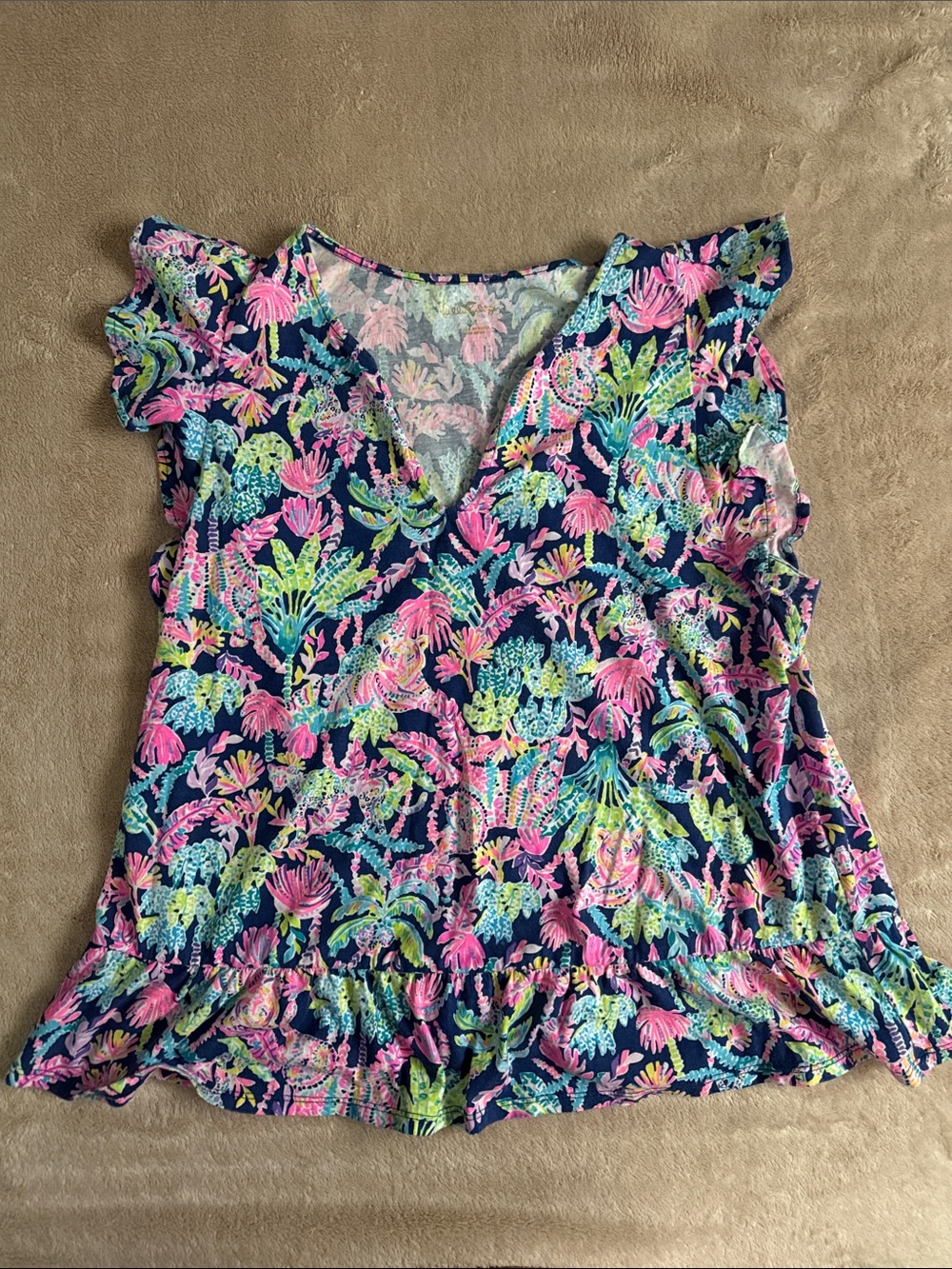 Lilly Pulitzer Lacie Peplum Shirt - Size Medium